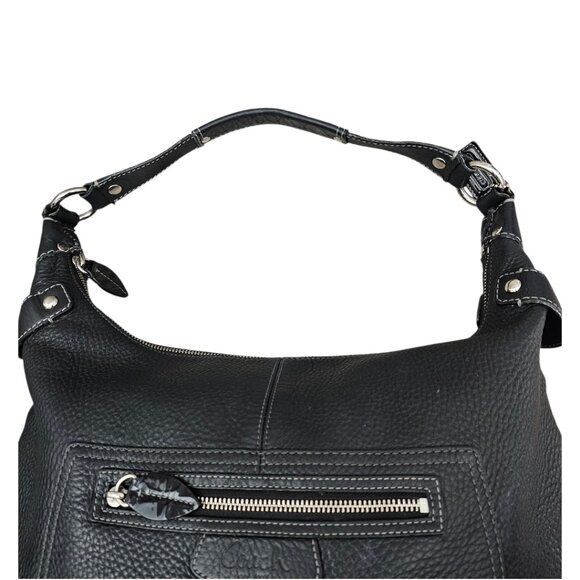 Coach Penelope Pebble Leather Hobo Stud Black F14681 Shoulder Bag COA - Picture 14 of 16